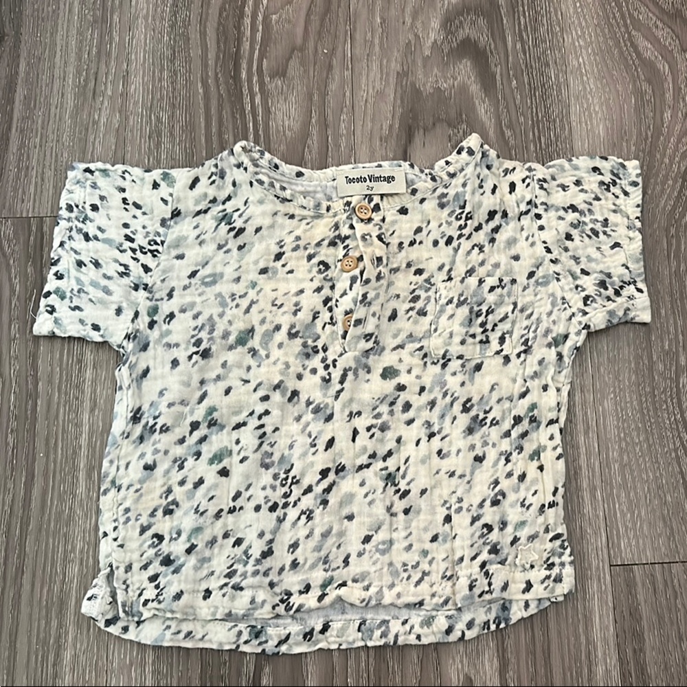 White and Black Boxy Short Sleeve Tee